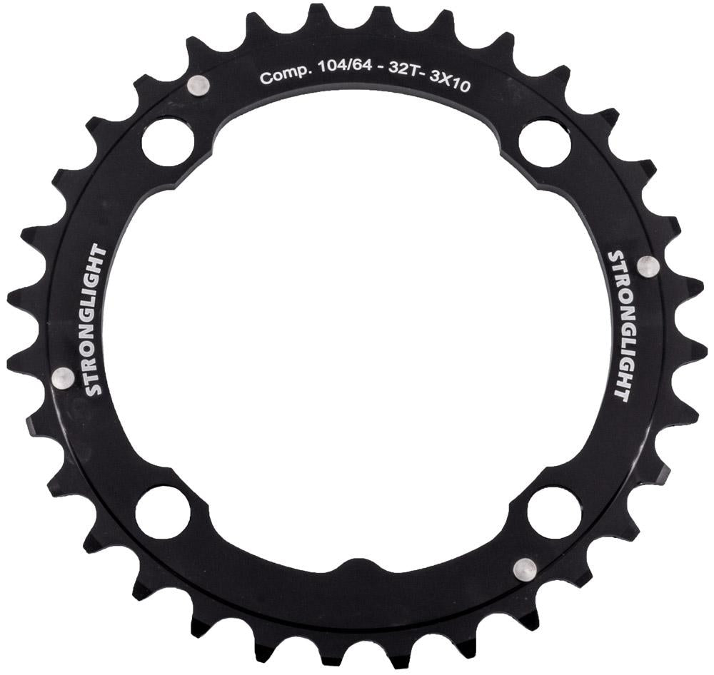 Kettenblatt Xc E 32z - 4-arm 104mm Lochkreis - Aluminium 5083 Schwarz - Für 9/10-fach Mtb - Mit Steighilfen