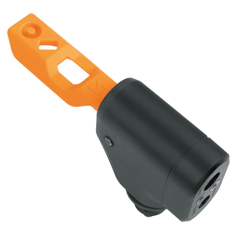 SKS MV EASY Pumpenkopf für alle Ventilarten mit ergonomischem Feststellhebel, orange-schwarz.