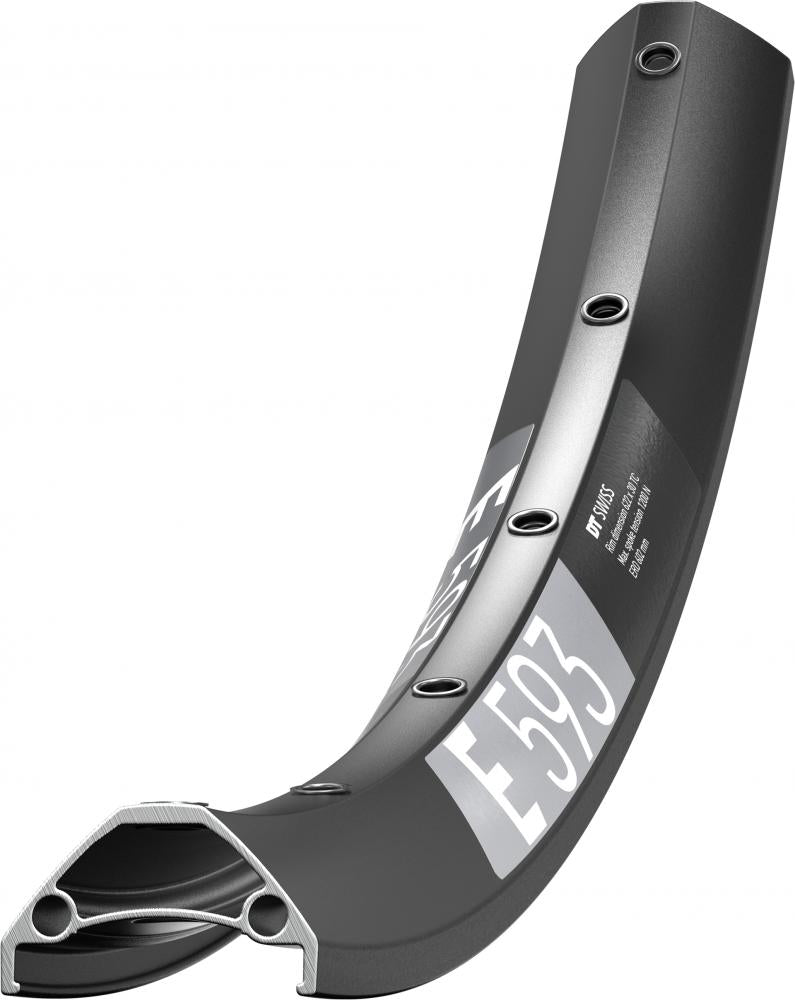DT Swiss Felge E 593 26" 32 Loch Schwarz, robuste Enduro-Felge mit 30 mm Innenweite.