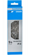 Shimano CN-E6070 9-fach E-Bike Kette 118 Glieder in Originalverpackung für präzise Schaltvorgänge.