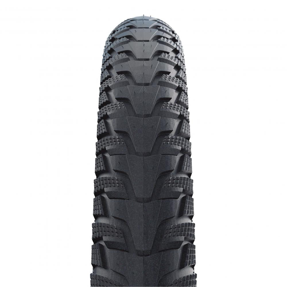 Schwalbe Energizer Plus Tour E-Bike Reifen 28x1.50 schwarz Reflex Draht, Profilansicht des Reifens von vorne