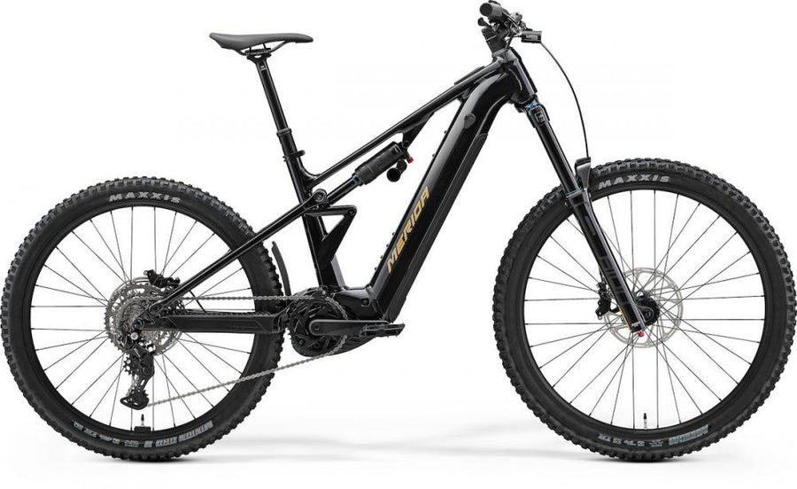 Merida eONE-EIGHTY 400 E-MTB Fully - Größe XL - metallic black-river clay - 800 Wh - Bosch Performance Line CX - 180 Millimeter Federweg