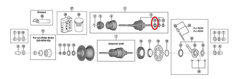 SHIMANO Sicherungsscheibe für SG-5R30 - zuverlässige Nabensicherung, neueste Version