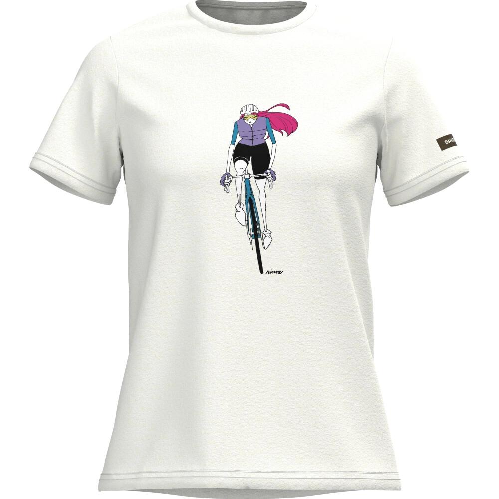 SHIMANO W's Sentiero Ltd. T-Shirt, White s White - komfortables Funktionsshirt für Radsport