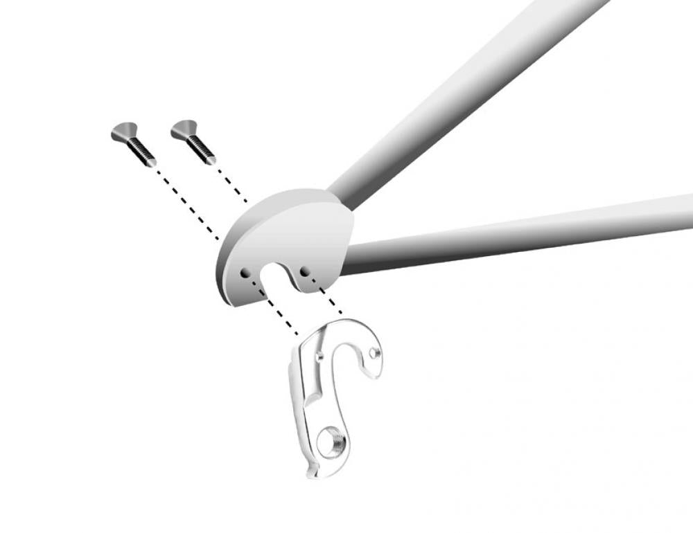Marwi GH-268 Schaltauge inkl. Schrauben - Alu silber, passend für Decathlon, BTWIN, Rockrider