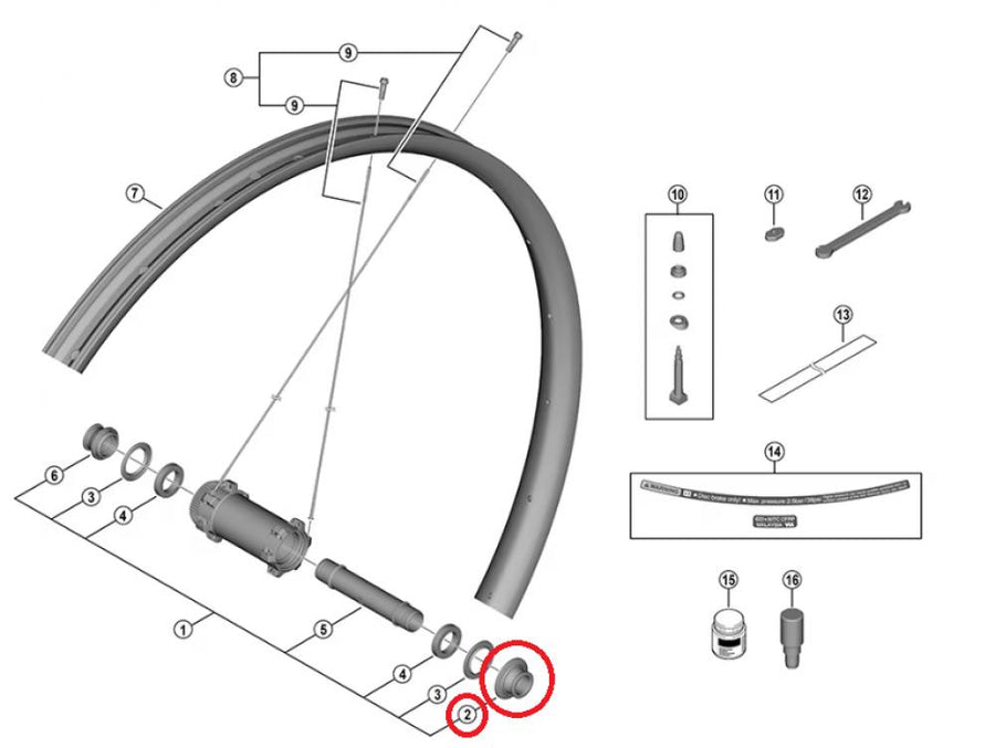SHIMANO Achskappe f.HB-M9210-B, rechts Ersatzteil - passend für Shimano Vorderradnabe HB-M9210-B