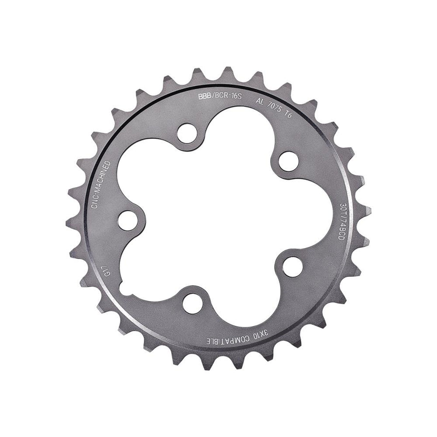 BBB Cycling Kettenblatt Triple Gear 30T/74mm anthrazit - präziser Antrieb für Rennräder