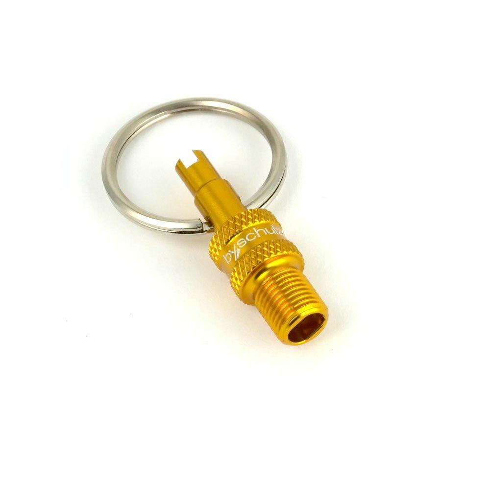 by,schulz Ventiladapter Mini Tool SV/DV auf AV gold - kompakter Ventiladapter für einfache Luftbefüllung