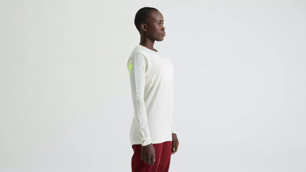 GRAVITY RACE JERSEY LS Langarm MTB Trikot - Birch White - Größe XXL