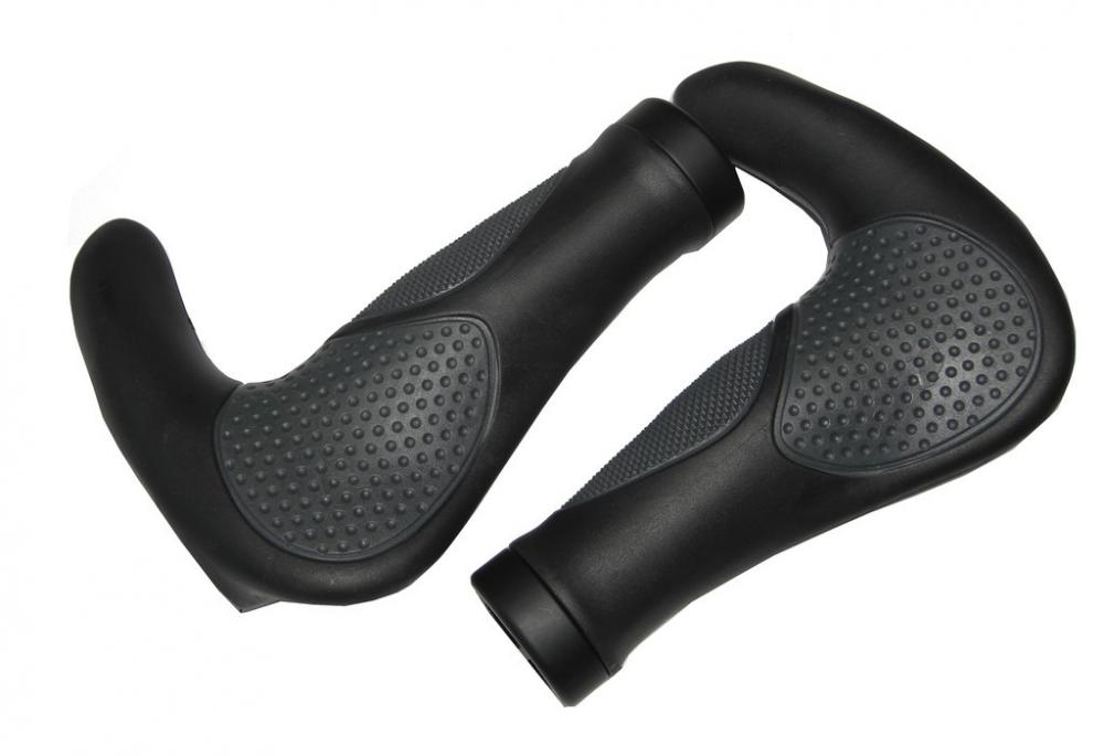Ergotec MTB-Ergo-Griffe AKSB 09 schwarz/grau, ergonomische Fahrradgriffe für Mountainbikes.