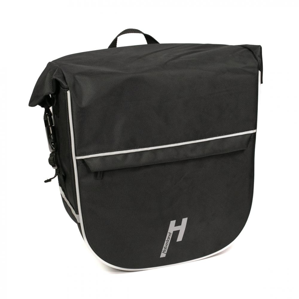 Haberland Frontträger-Tasche eMotion schwarz - stabile Lenkertasche mit Rollverschluss