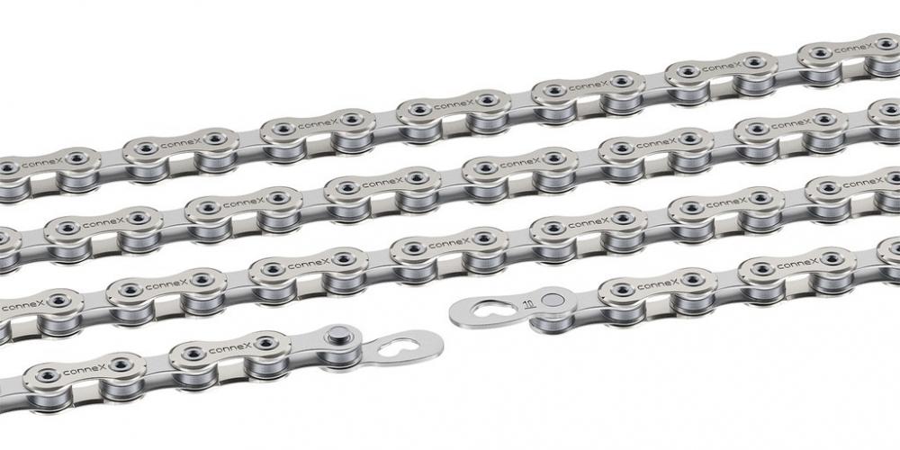 Connex Wippermann 10-fach Fahrradkette, silber, mit Kettenschloss