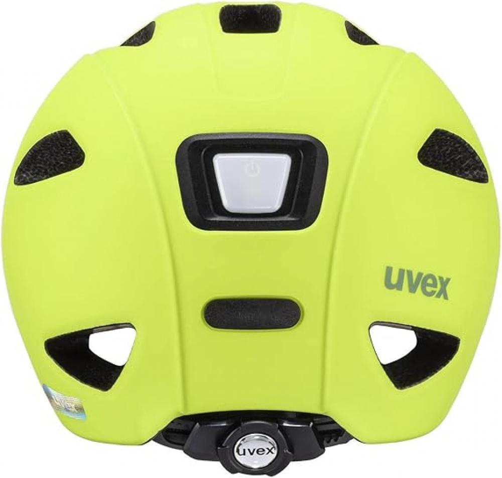 uvex Oyo Kinder-Helm neon yellow-moss green 50-54 cm - Inmould-Technologie, uvex xTRA Shield, KID PROtect Pad, IAS-System, 10 Belüftungen, optional LED