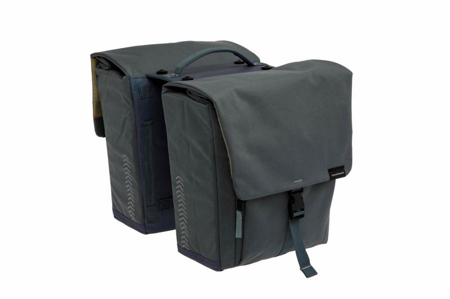 New Looxs Doppelpacktasche Tulum MIK Grey Green Grey - alltagstaugliche Fahrrad-Doppeltasche