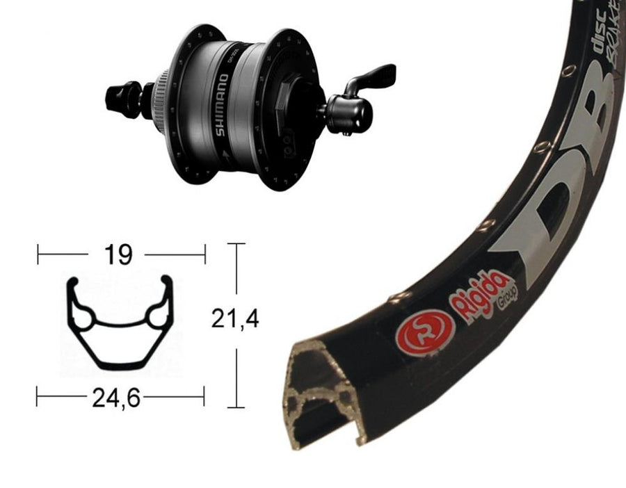 Laufrad|Vorderrad 28 Zoll DH-3D37 Centerlock schwarz Schnellspanner 36-Loch Ryde ZAC 2000 Disc schwarz Nirosta-Speichen schwarz