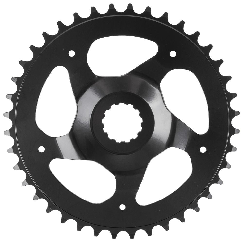 Schwarzes M-Wave E-Bike Kettenblatt aus Stahl, 42 Zähne, Direct Mount.