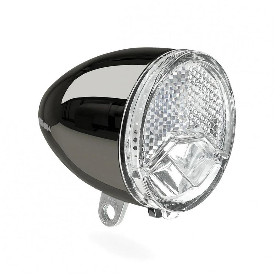 AXA Dynamo-Scheinwerfer 606 Auto LED, schwarz-chrom, StVZO-geprüftes Fahrradlicht.