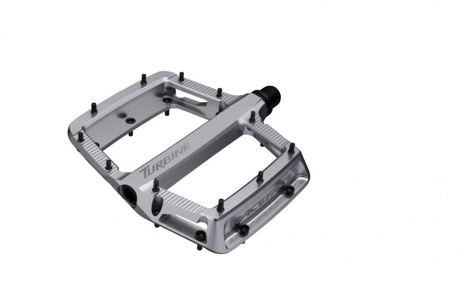 Race Face Turbine Plattform-Pedal, silver - leichtes Performance-Flatpedal für Trail & Enduro