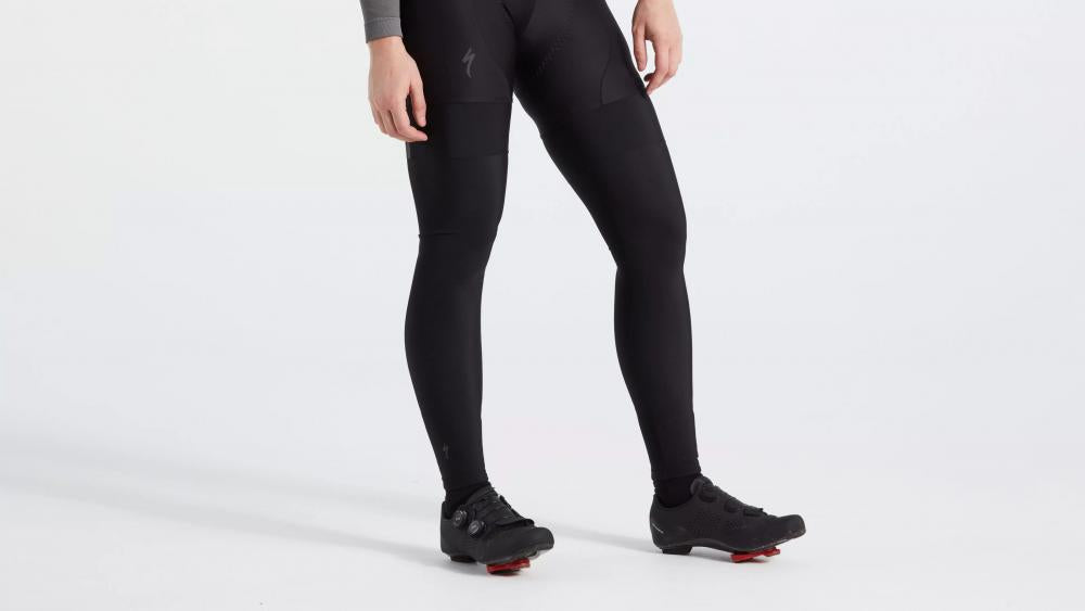 Thermal Beinwärmer Schwarz XXXL - Wärmende Leg Warmer für Radsport - Bekleidung
