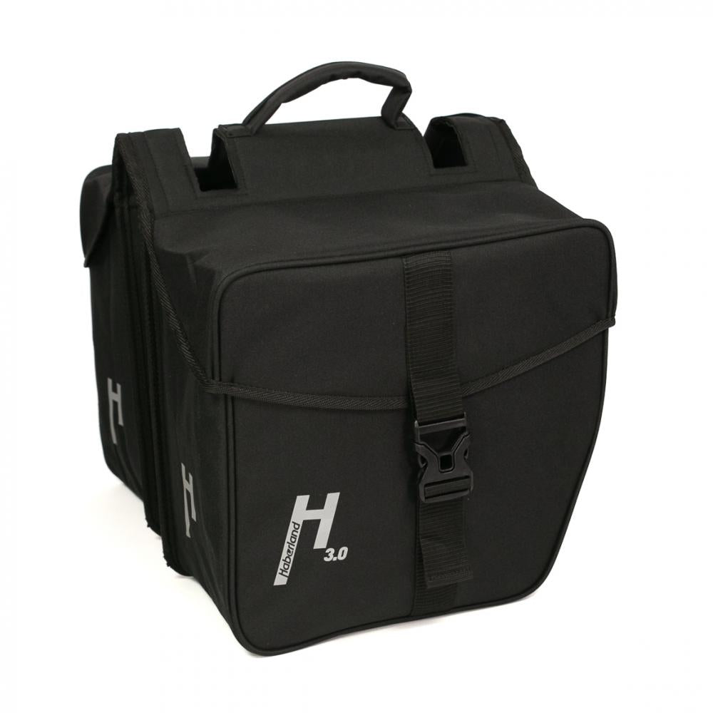 Haberland Doppeltasche 31l Basic L 3.0 schwarz - geräumige Gepäckträgertasche