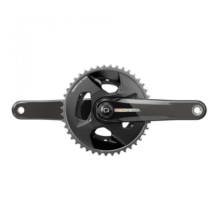 SRAM Quarq Force AXS Wide Kurbel 43-30T 2x12 mit präzisem Powermeter, dunkelgrau.