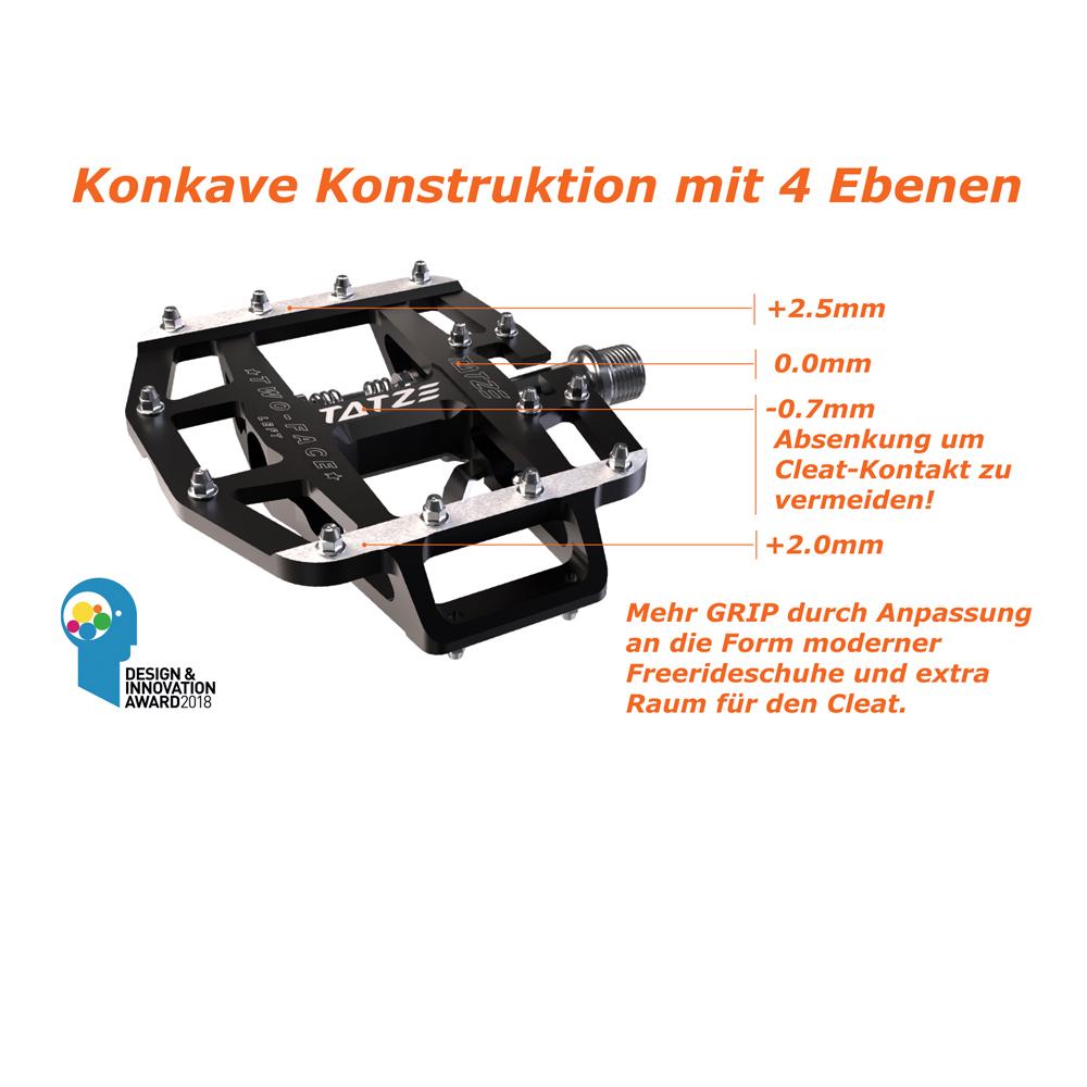Tatze Two-Face MTB Hybrid Pedale  Robuste Kombipedale mit 14 austauschbaren Pins, Cr-Mo-Achse, CNC-gefrästem Aluminiumkörper, ideal für MTB und Trail-Einsätze
