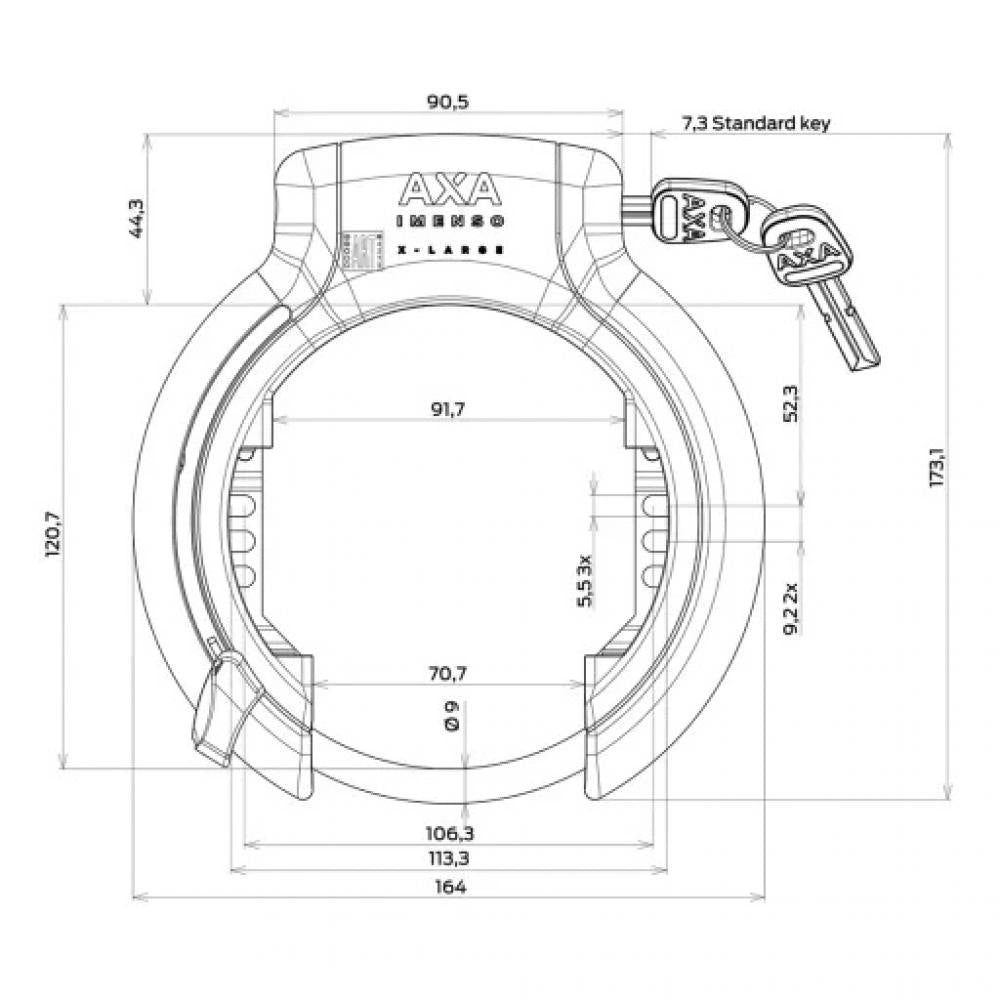 AXA IMENSO X-Large Rahmenschloss Größe X-Large - extra breite Öffnung & hohe Sicherheit