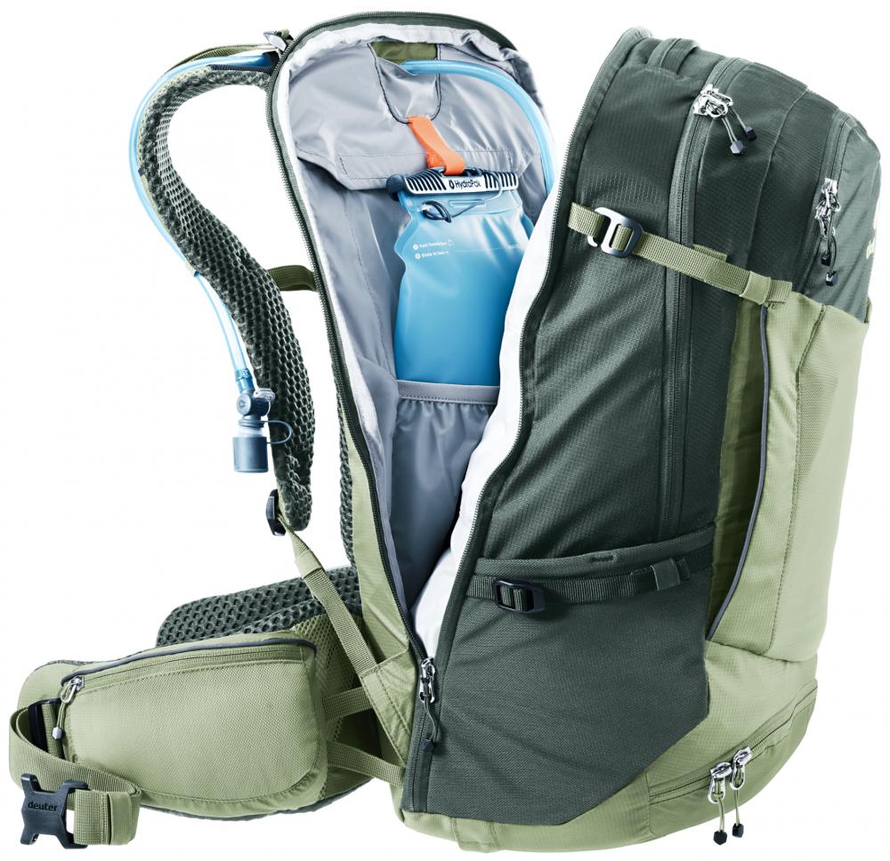 Deuter Trans Alpine Pro 28 Fahrradrucksack 28 Liter Grove Ivy - für Mountainbike-Touren & Alpenüberquerungen