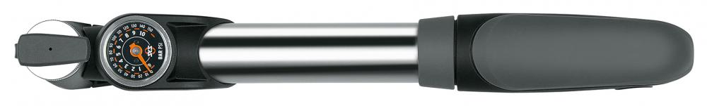 SKS Injex Control Fahrrad-Minipumpe mit Manometer, Teleskopfunktion und T-Klappgriff für alle Ventilarten bis 10 bar.
