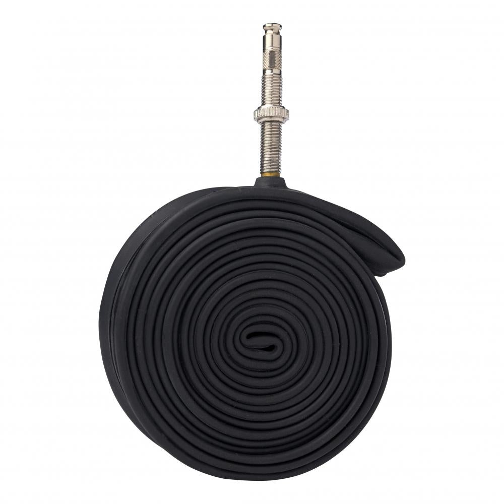 Schwalbe SCV15L Butyl-Fahrradschlauch 28/34-622/630, 40mm Presta-Ventil, schwarz und gerollt.