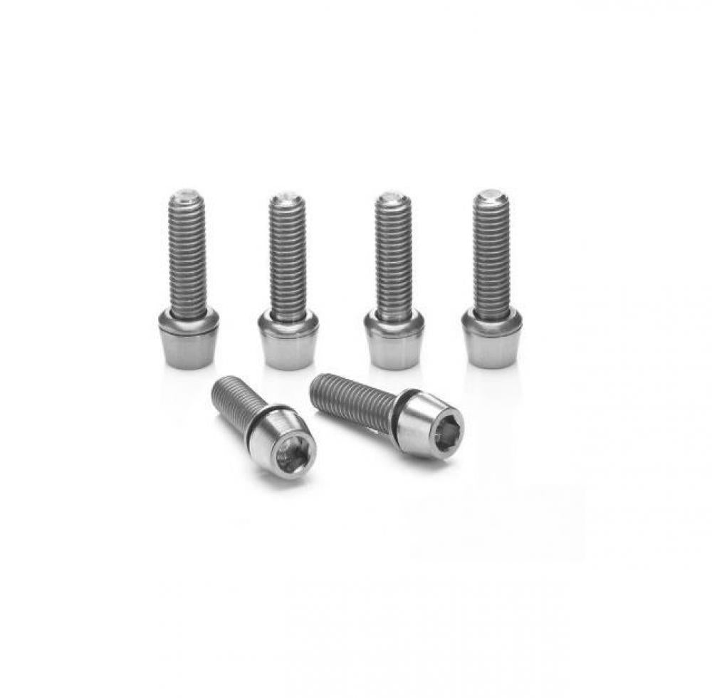 Ritchey WCS C220 Vorbauschrauben, 6 Stück, Edelstahl, passend für WCS C220 Vorbauten, Größen: 4x M5 x 16 mm, 2x M5 x 18 mm, Farbe: Silber