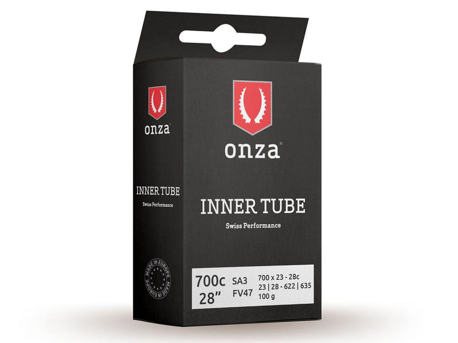 Onza Tires Tube SA3, 700x23C-28C, 0.9mm, Presta FV47mm, black, 700C
