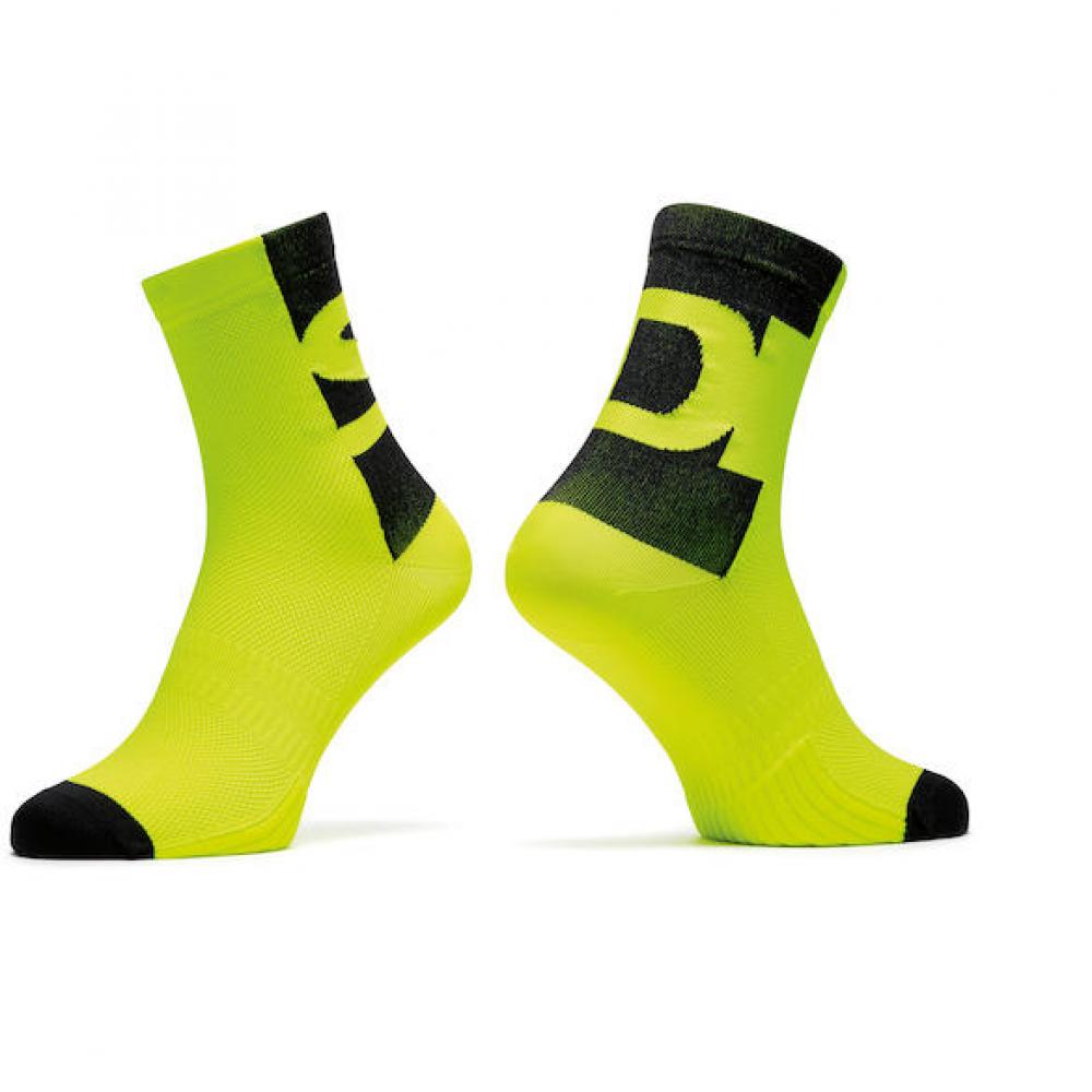 Socken Confusum Yellow Fluo 35-39 Neongelb - Atmungsaktive Radsocken Mit Geruchsschutz