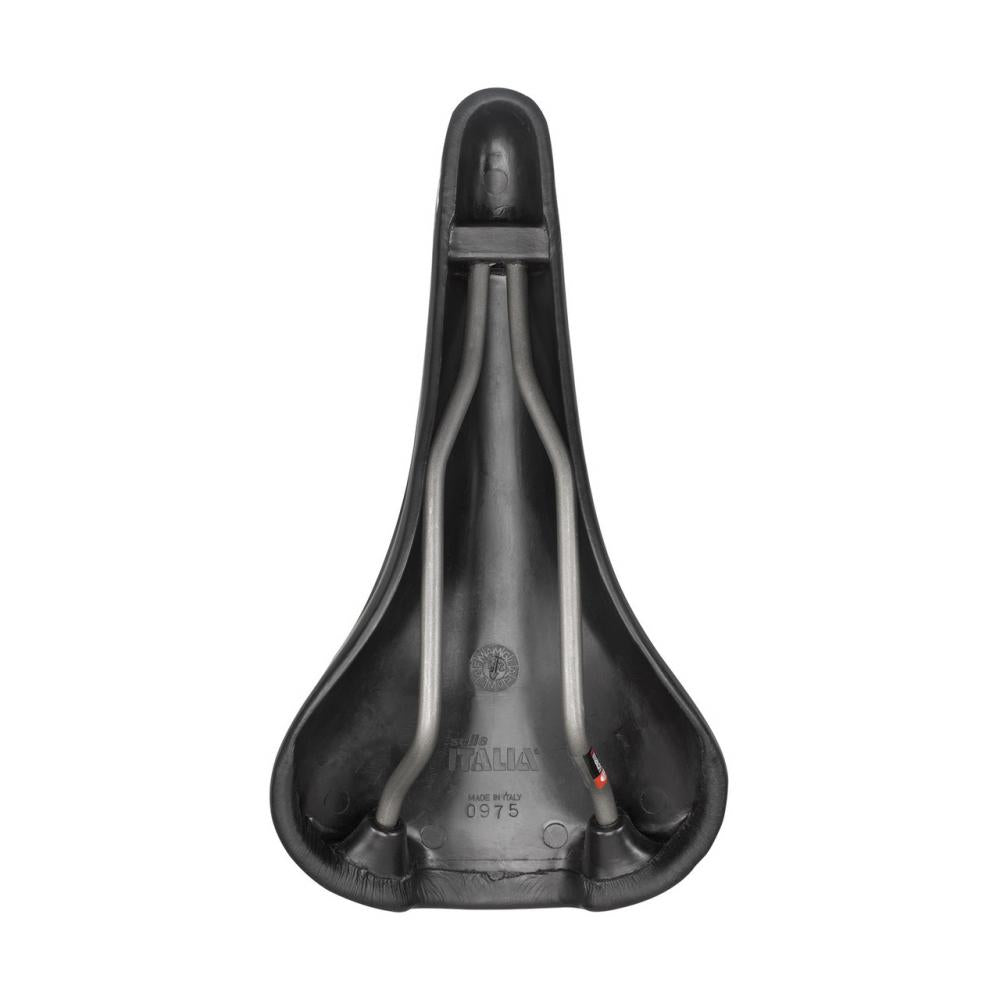 Selle Italia Turbo Bonnie Leder-Sattel L1 schwarz 146 × 275 mm, Fec-Alloy Gestell Ø 7 mm