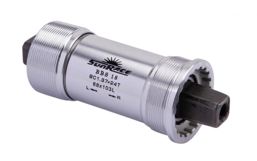 SunRace BBS18 Innenlager 103 mm, 68 mm BSA-Gewinde, Aluminium-Schalen, gedichtetes Vierkantlager für JIS-Kurbeln, langlebig und leicht für präzises Tretlagerverhalten