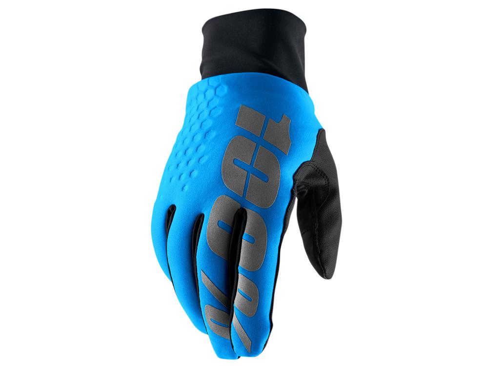 100% Hydromatic Brisker Gloves S cyan - wasserdichte, warme MTB-Handschuhe