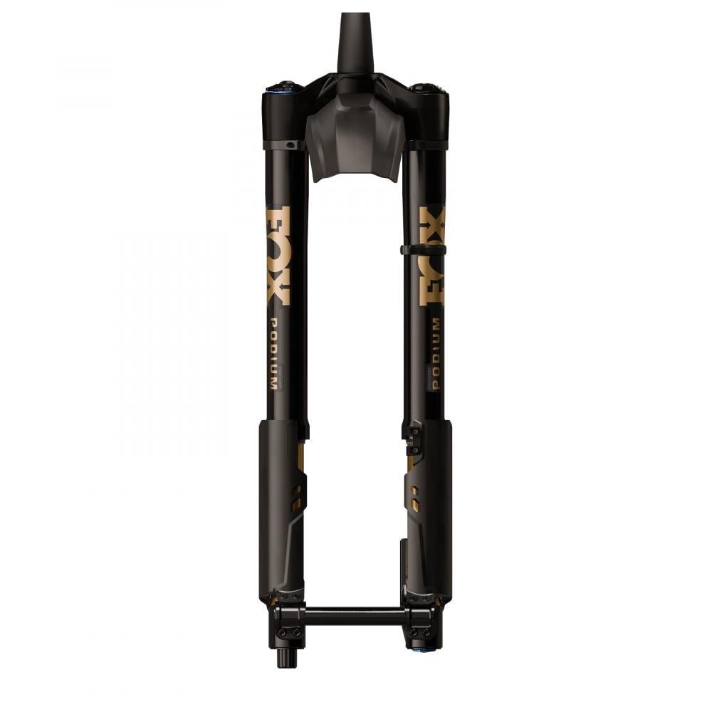 Schwarze FOX INV Podium Factory Federgabel Grip X2 170mm 29" für High-Performance-Enduro-Bikes.