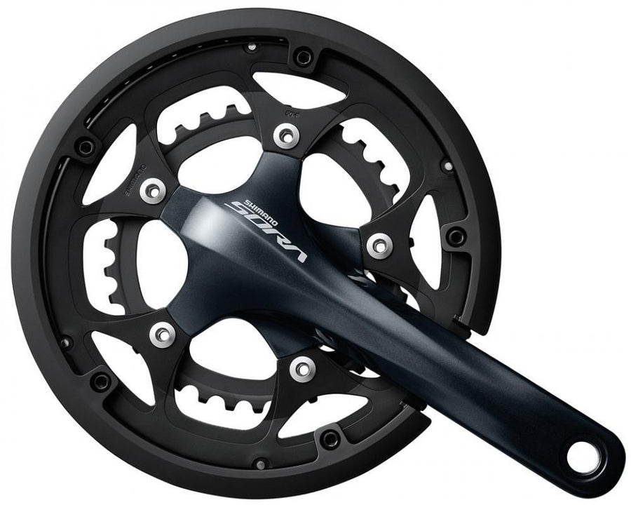 SHIMANO Kurbelgarnitur SORA FC-R3000 Kurbelgarnitur - 9-fach, 175 mm, 50-34 Zähne, 34 Zähne, Schwarz