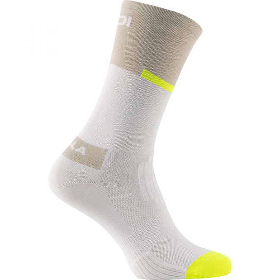 Sidi Socken NEO white sand 40-43 Weiß/Braun - atmungsaktive Radsocken mit Support