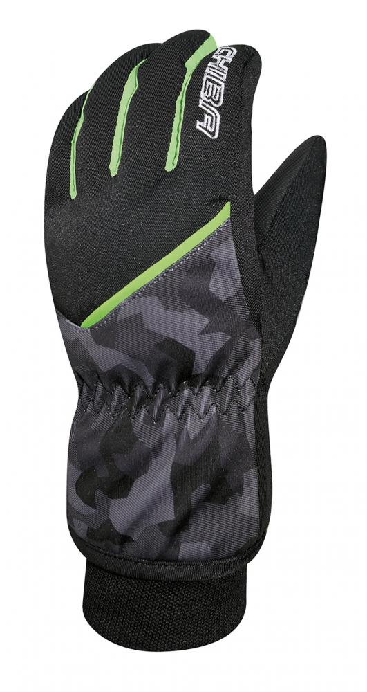 CHIBA Snow Flash - wasserdichte Radhandschuhe tarn/apfel, Größe 7
