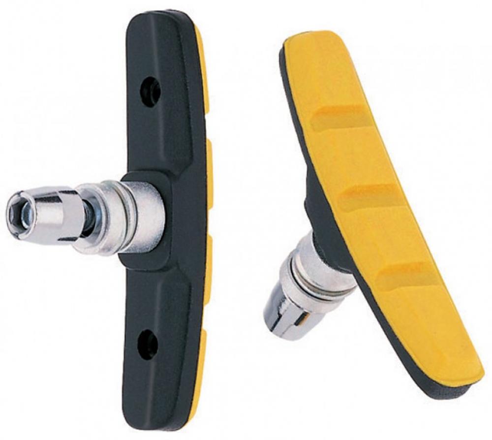 Point V-Brake Bremsschuhe für Fahrräder, gelb-schwarz, 1 Paar