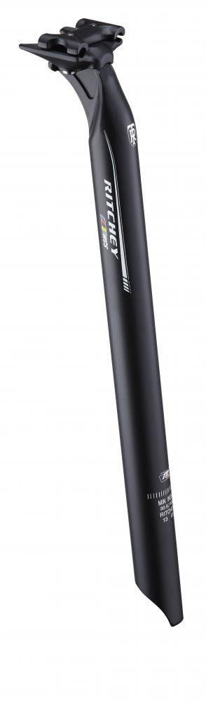 Schwarze matte Ritchey WCS Link Sattelstütze 31.6x400mm, 20mm Versatz, für 7x7/8x8.5/7x9/7x9.6mm Streben.