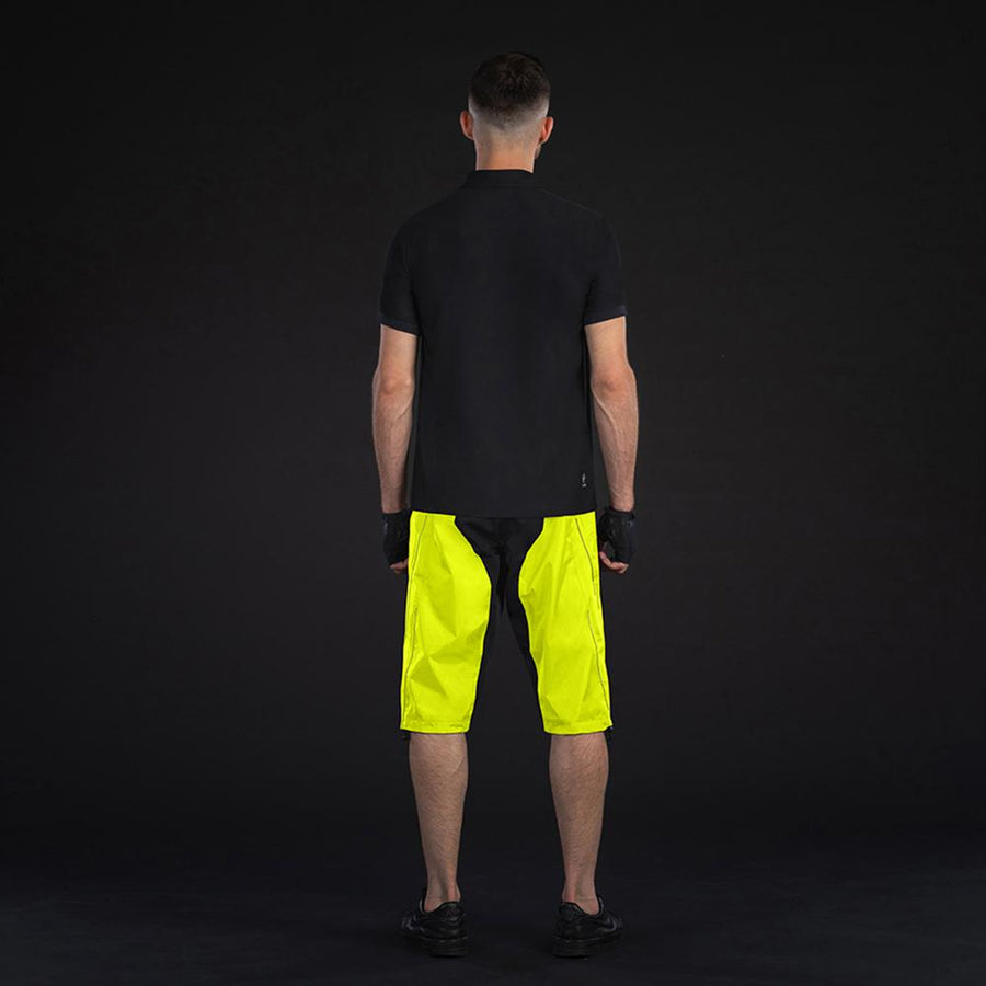 CHIBA Regenhose kurz - wasserdicht, winddicht, atmungsaktiv, neongelb, XXL
