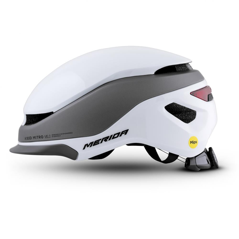 Merida Helm Mitro UE-1 weiß/grau M / 52-58 cm - sicherer Urban-Helm mit MIPS & BOA