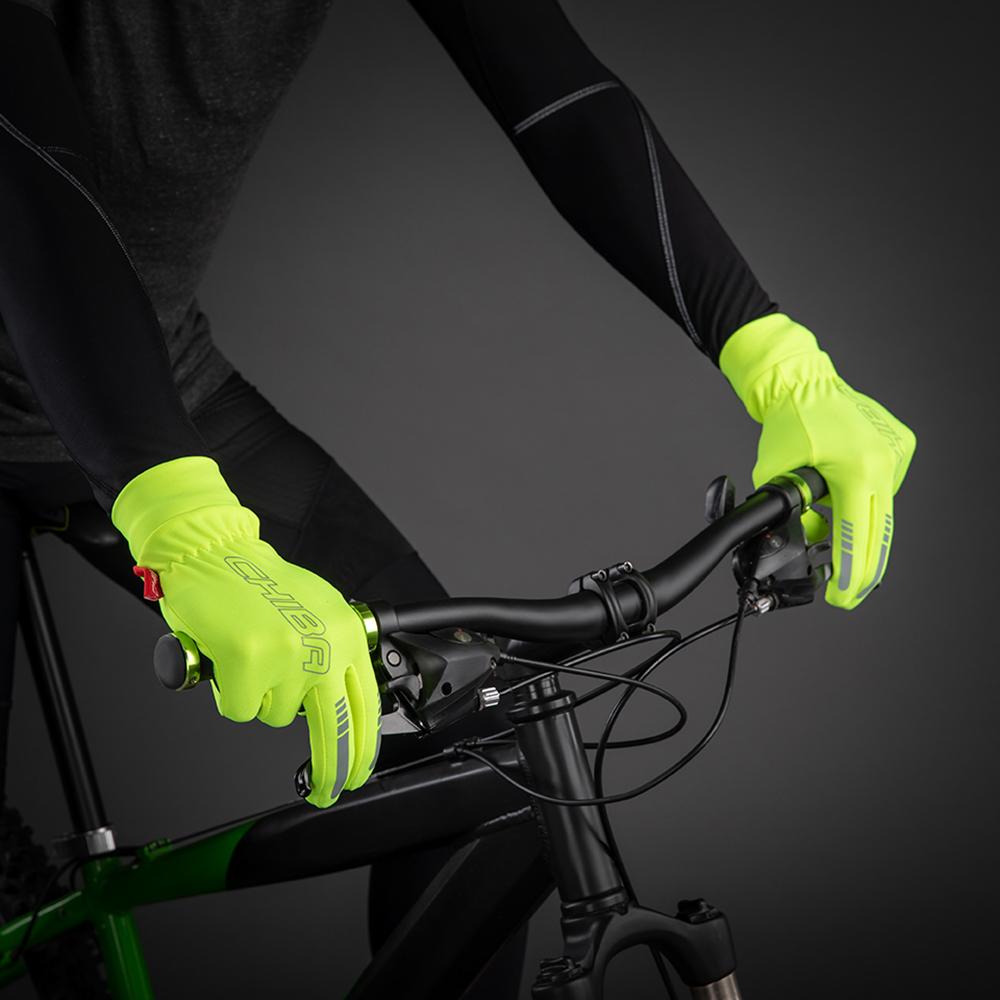 CHIBA Thermofleece - Radhandschuhe neongelb XL mit Touchfunktion