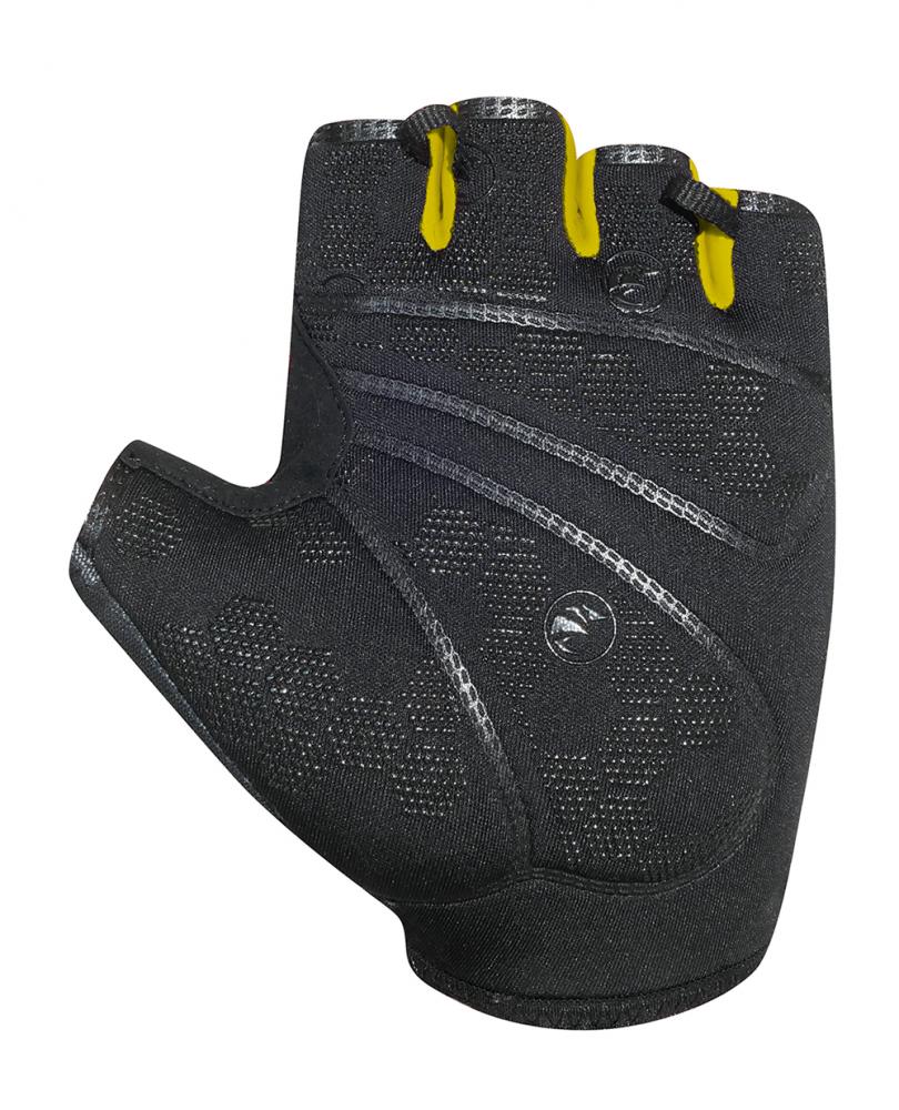 CHIBA Solar II - Radhandschuhe schwarz/neongelb, kurzfinger, atmungsaktiv, Größe M