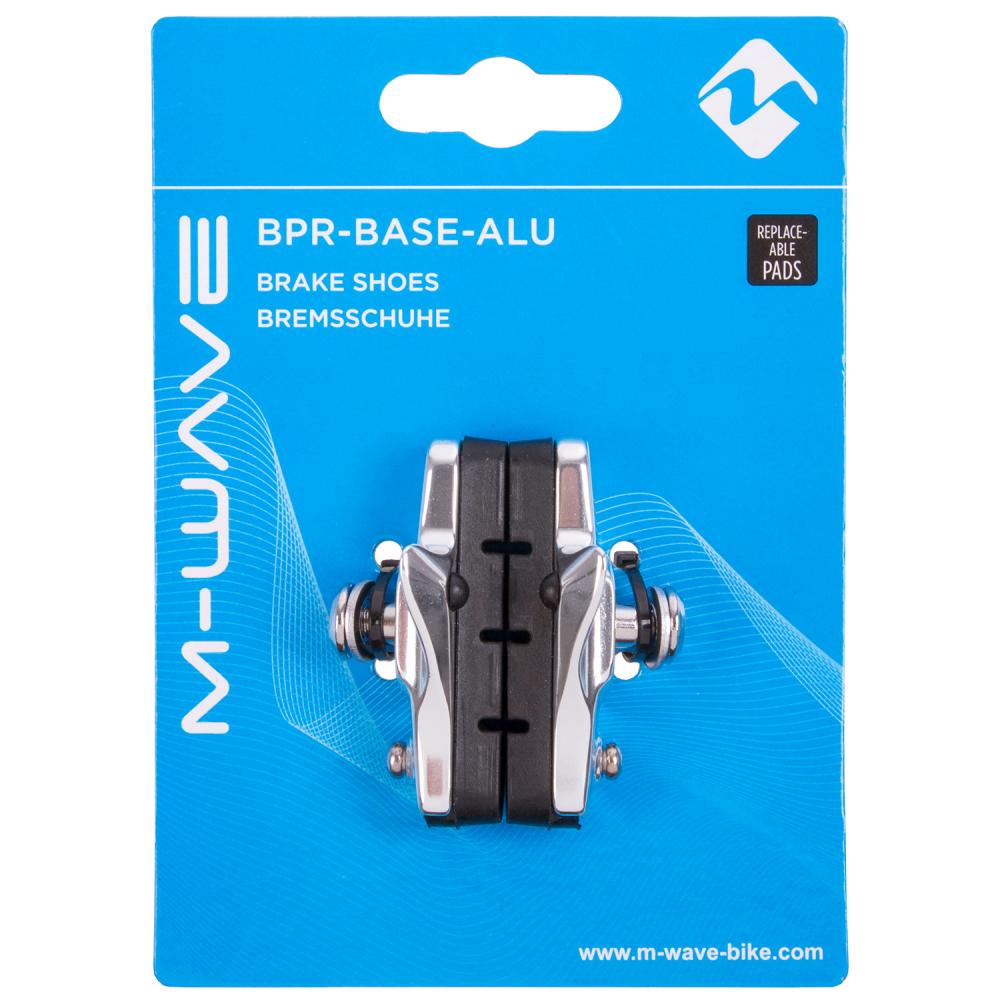 M-WAVE BPR-RR-Base-Alu Rennrad Bremsschuhe mit Aluminium-Träger und austauschbaren Belägen.