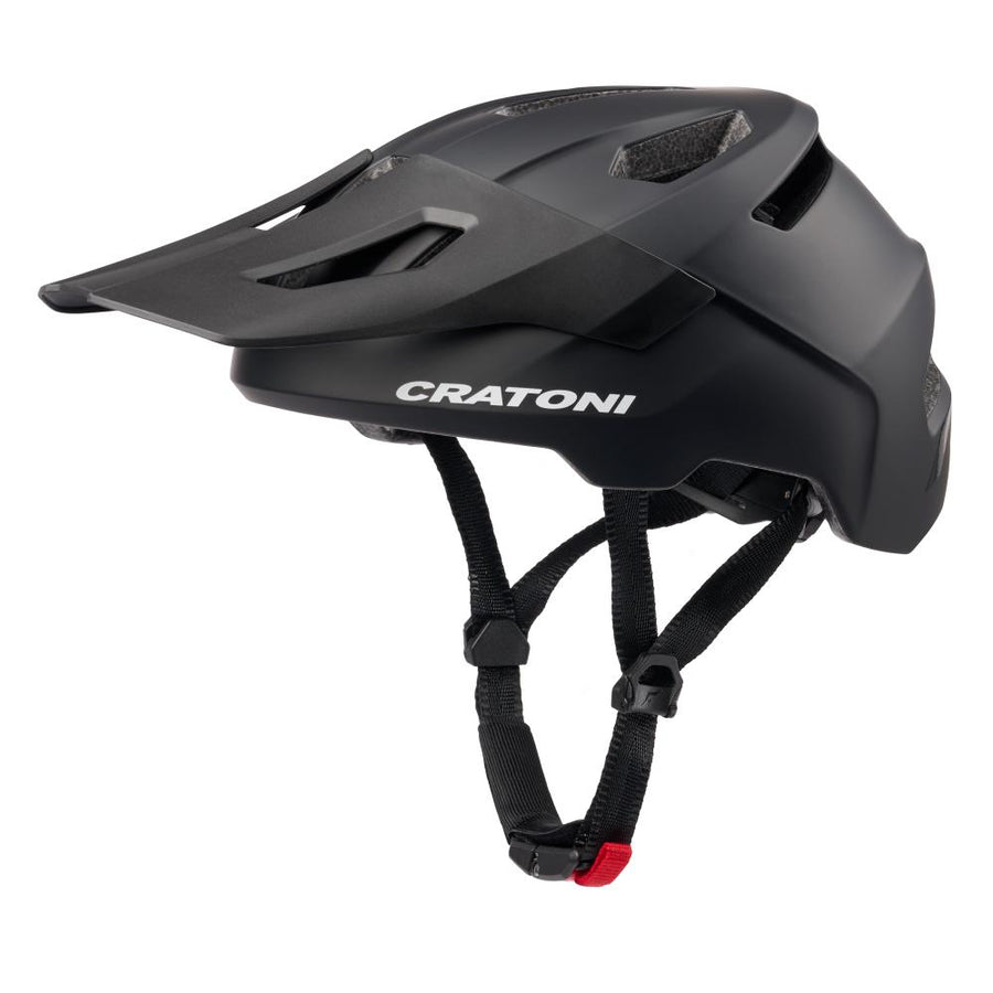 Cratoni WildCat Kinder MTB-Helm black matt S-M, 49-56 Zentimeter, 12 Belüftungen, CleanTex Polster, Reflektoren, Visier