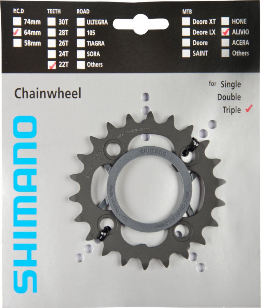 SHIMANO Kettenblatt ALIVIO FC-M430/FC-M431 22 Zähne - präziser Antrieb für MTB-Schaltungen