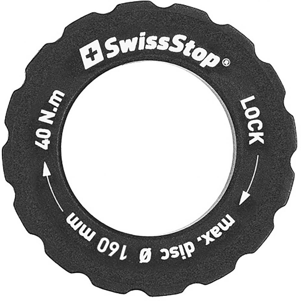 SwissStop Centerlock Lockring max 160 mm 160 Schwarz - sichere Befestigung für Bremsscheiben